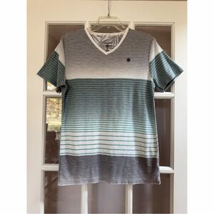 Astronomy Gray, White & Blue V-Neck T-Shirt